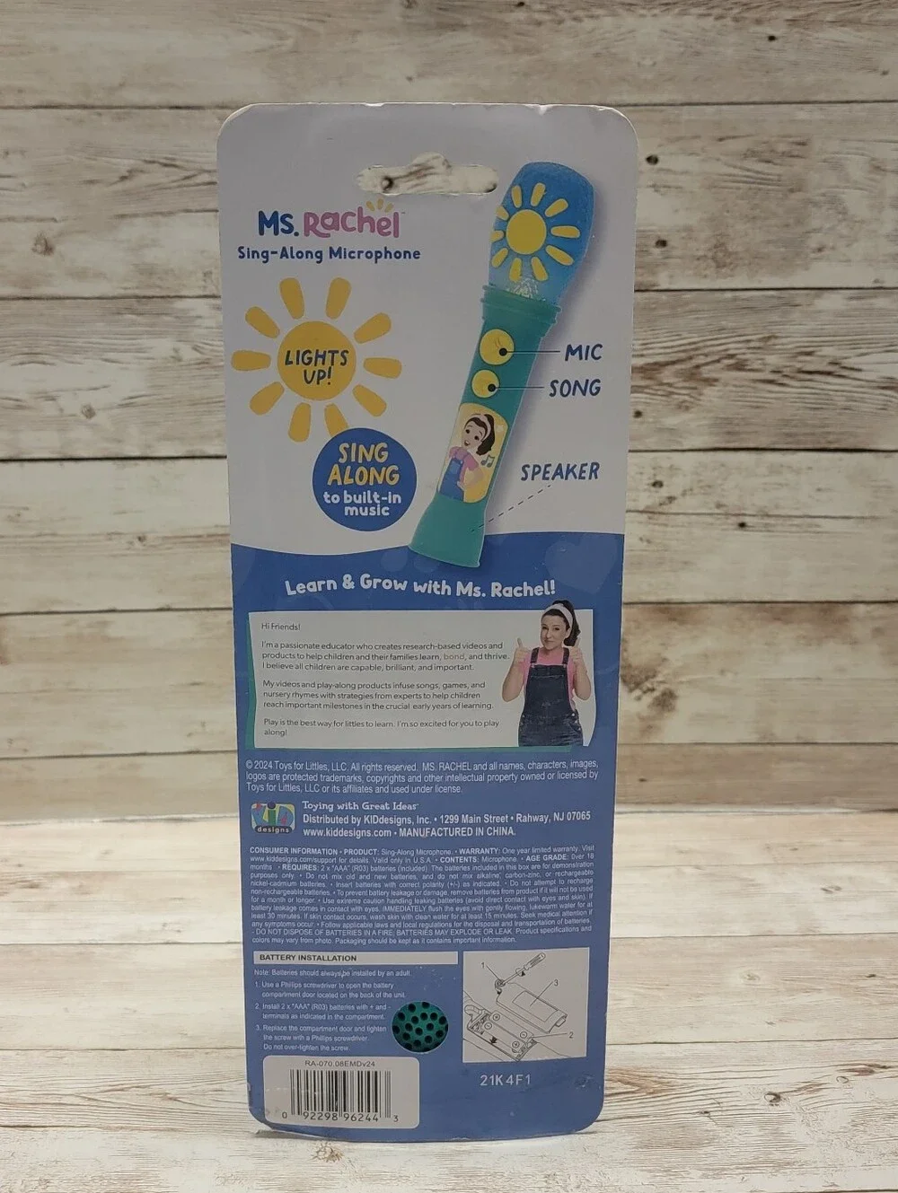 Ms. Rachel Sing Along Microphone Built In Music Light Up Toddler Toy